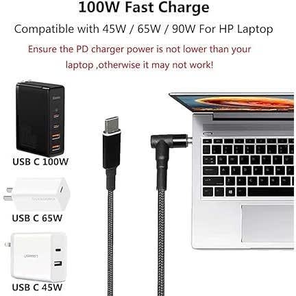 Usb C To Hp 4.5mm Laptop Charging Cable - View 2