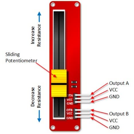 Slide Potentiometer 10k Linear Module - View 2