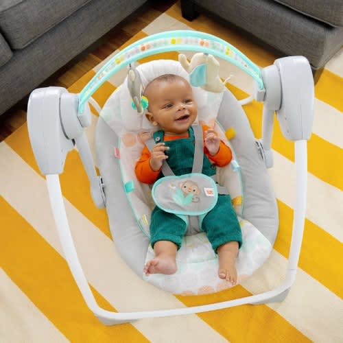 Whimsical Wild Portable Compact Baby Swing With Taggies - View 2
