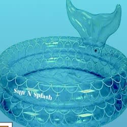 Sun & Splash Mermaid Inflatable Pool - Blue - View 3