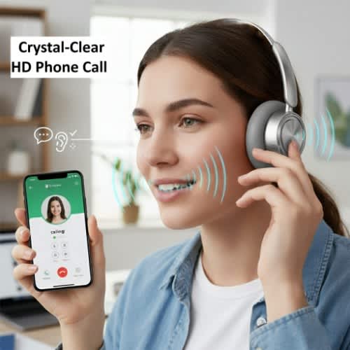 Bluetooth 5.4 Retro Headphone With 65hrs Battery & Noise Cancellation -rb-830bh- Silver - View 4