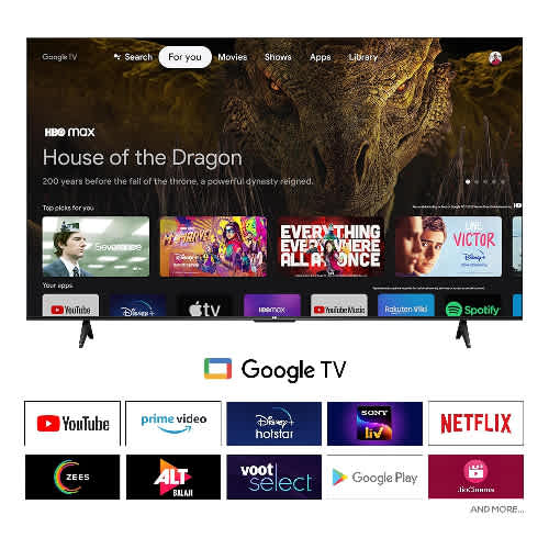 4K Ultra HD HDR10+,Dolby Vision & Atmos Smart QLED Google TV  55T6D 55 inches - View 2