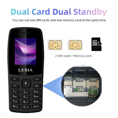 LESIA L176 - 1.77" - Dual Sim - Black - View 1