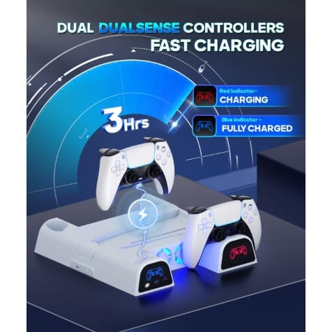 Ps5 Multifunctional Cooling Station- Controller Charging Dock & Discs Rack - View 5