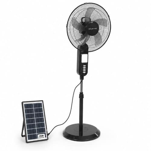 JDJindian 16" Solar Rechargeable Standing Fan With Solar Panel - View 3