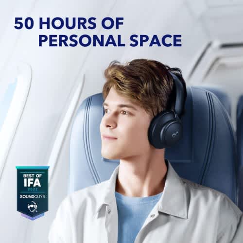 Anker Soundcore Space Q45 Wireless Noise Cancelling Headphones - Blue - View 2