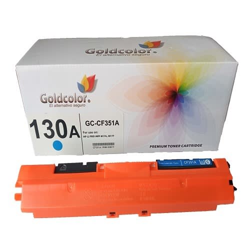 Goldcolor 130a Cyan Toner Cartridge (cf351a) For Hp Replacement