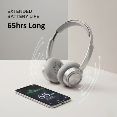 Bluetooth 5.4 Retro Headphone With 65hrs Battery & Noise Cancellation -rb-830bh- Silver - View 7