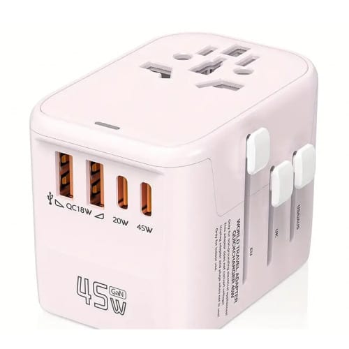 Universal Travel Adapter - 2 Qc1 8w Usb A - 1 20W Usb C And 1 45W Usb C
