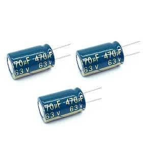 High Frequency Low Impedance 470uf Aluminum Electrolytic Capacitor - 5set - 63v