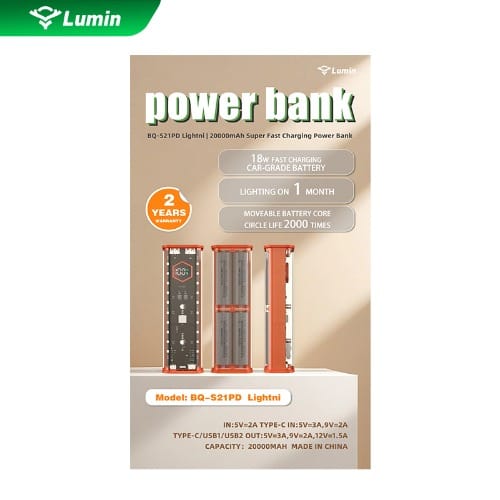 Transparent Long Lighting Toch 20000mah 18w Fast Charging Power Bank Compare With Oraimo - View 1
