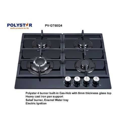 Gas Hob With Glass Cooktop - 4 Burner - View 3