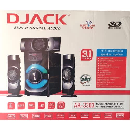 Djack Ak-3303 3.1 Channel Surround Sound System – Wireless Home Cinema With Fm Radio & Usb - View 2