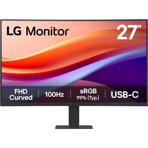 27u421a-b 27” Fhd Curved Display Monitor- Srgb 99%- 100hz Refresh Rate - View 1