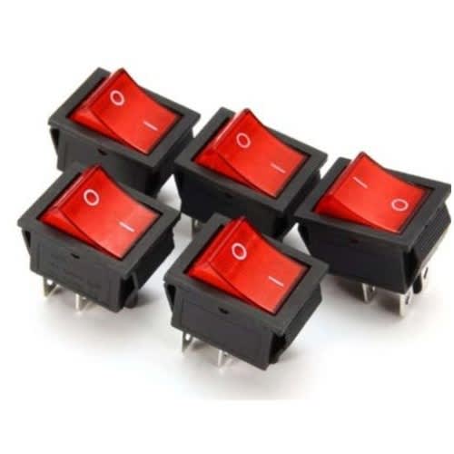 Red On/off Rocker Switch – Kcd1 – 2 Pin / 3 Pin 5pcs - View 1