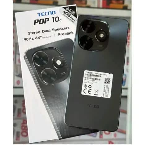 Pop 10c - 6.6" - 64gb Rom - 2+2gb Ram - 4g Lte - Dual Sim - Fingerprint - Black - 5000mah - View 2