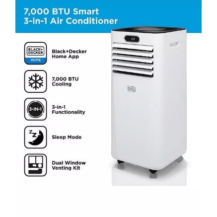 Black & Decker 7000btu 3-in-1 Smart Air Conditioner/Cooling and Dehumidifier - View 2