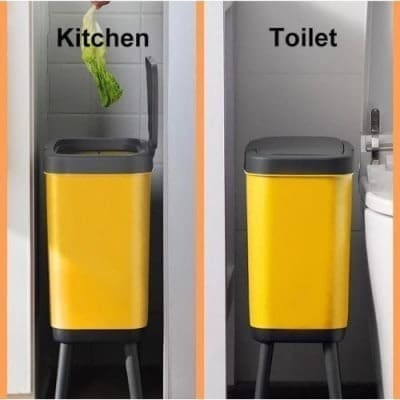 Stool-shaped Waste Container- 15L - Yellow - View 2