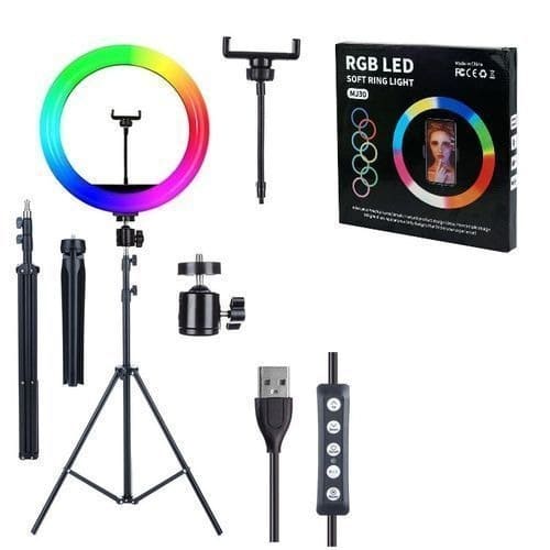 Rgb Ring Light With Tripod Stand - 10" - View 3