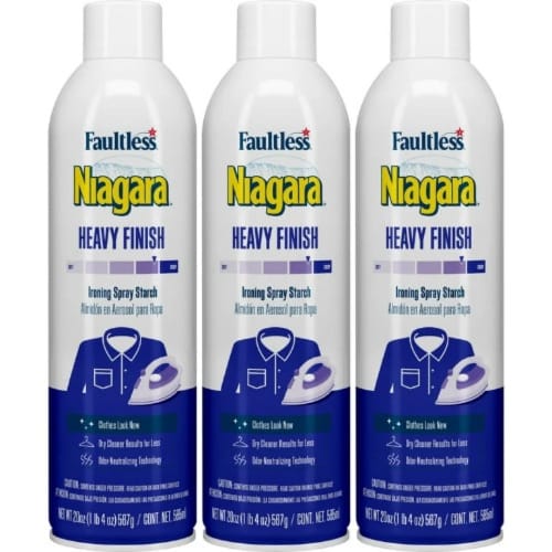 Faultless Niagara Heavy Finish Ironing Spray Starch - 585ml X 3 Pack