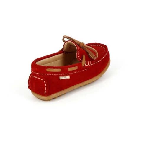 Pablosky Boy's Moccasin Suede Shoe - Red - View 2