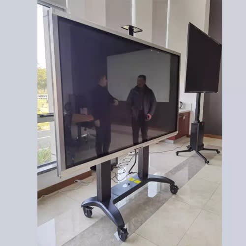 Height Adjustable Electric Motorized  Mobile Tv Trolley 75"-110" - View 2