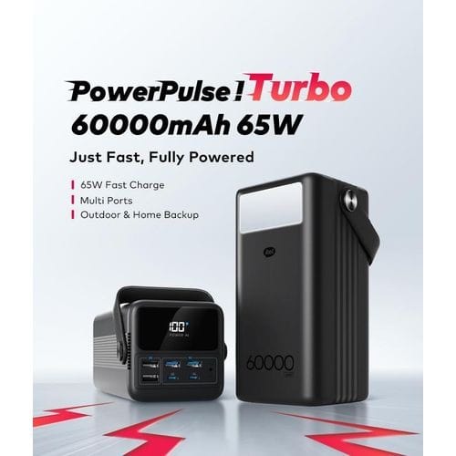 Powerturbo 60 Power Bank With Lamp - A1990 - 60,000mah - 65w - 6 Output - View 1