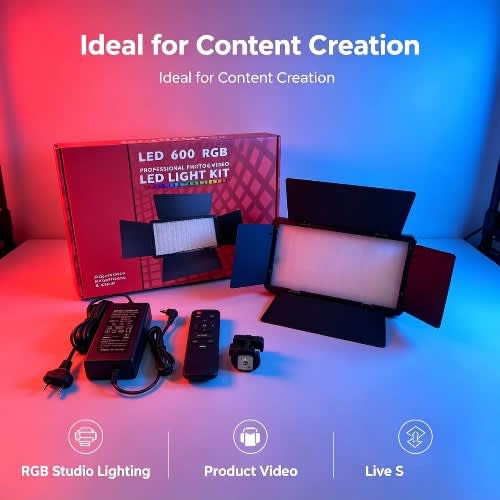Led600 Rgb Professional Photo & Video Led Light Kit Varicolor  2battery+changer Dock+stand - View 4