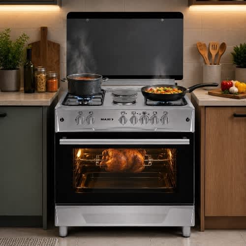 Advanced Burners - 60 x 90cm 4 Gas + 2 Hotplates Gas Cooker & Oven - Complete Accessories Inc - View 3
