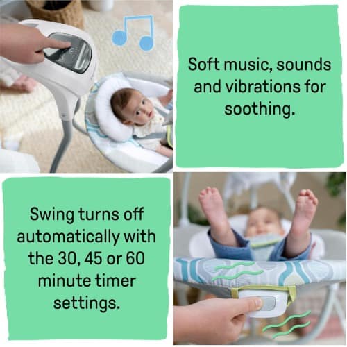 Simple Comfort Lightweight Compact 6-speed Multi-direction Baby Swing - View 4