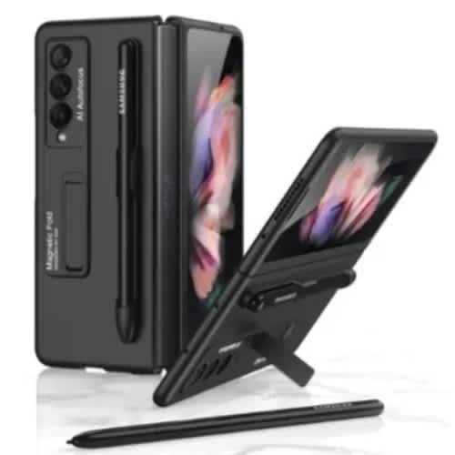 Case With In-built Screen, S-pen Holder & Kickstand For Samsung Galaxy Z Fold 3 - View 3