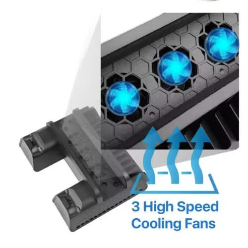 Ps4 Cooling Stand Fan – For Ps 4- Slim & Pro Consoles With Dual Controller Support - View 5