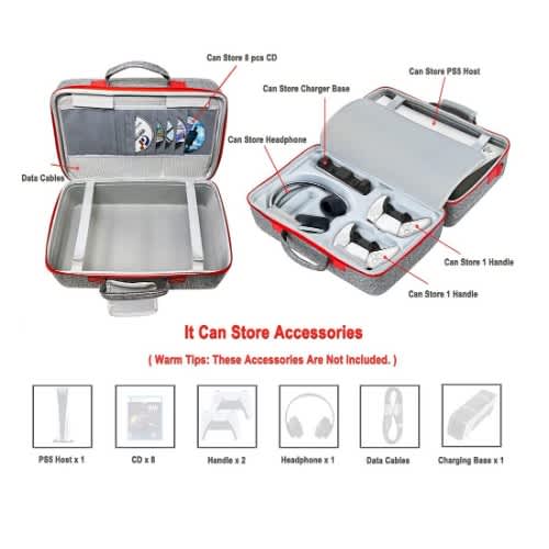 Ps5 Travel Carrying Case/bag For Ps5 Fat - standard Edition Ps5 Console Fat - Grey - View 2