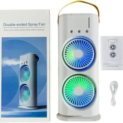 Portable Double Face Air Mist Cooler Fan Rechargeable And Rotating - 2000mAh - View 2