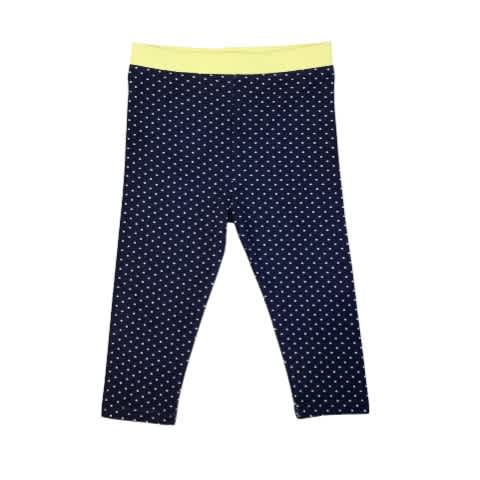 Girls Leggings Navy Blue & Neon Yellow - View 1