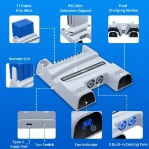 Mluti-function Cooling Charging Dock For Ps5 Fat & Slim - View 5