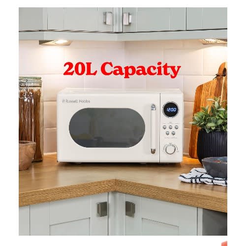 Retro Digital Microwave - Cream - 800W - 20L - View 2