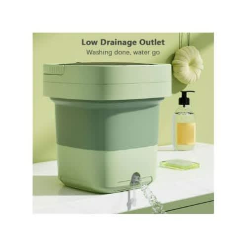 Foldable Portable Washing Machine For Outdoor & Indoor Use - Green - 12W - View 2
