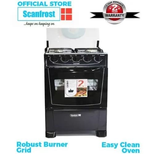 4 Gas Burner Cooker With Oven - Black - Sfc5401b - 50x50cm - View 2