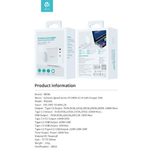 Devia Usb-c+a Gan Fast Charger - 140w - View 7