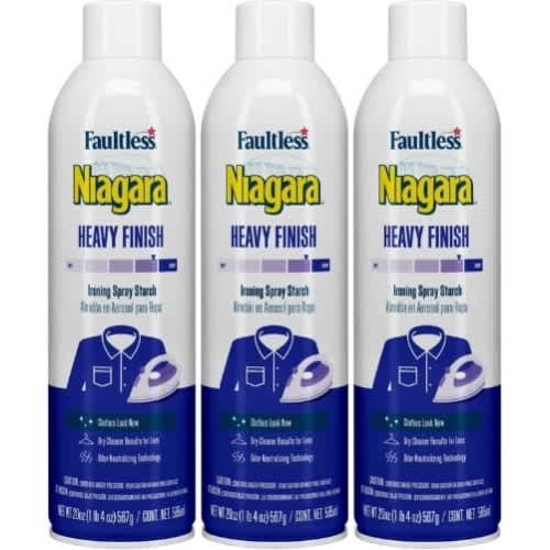 Faultless Niagara Heavy Finish Ironing Spray Starch - 585ml X 3 Pack