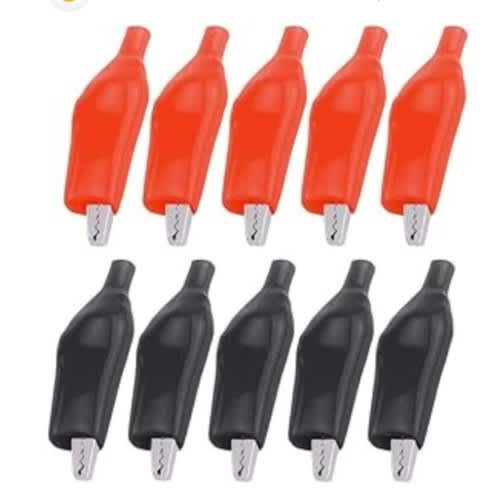 Small Red And Black Insulated Crocodile Alligator Test Clip Clamp 20pcs - View 3