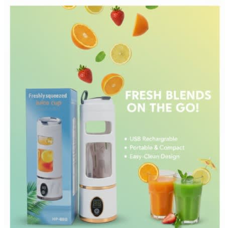 Usb Rechargeable Portable Juicer- Blender- Mini Ice Crusher- Digital Display- White - View 2
