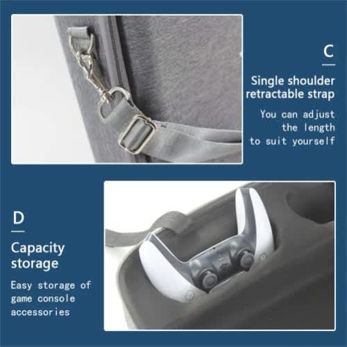 Ps5 Slim Bag - flat Design - Grey - View 8