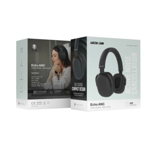 Green Lion Eco Anc Clear Sound Zero Noise Headphone-black - View 2