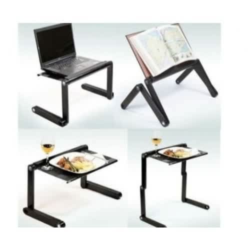 Foldable Adjustable Laptop Table Stand With Mouse Board And Cooling Fan - View 3