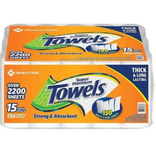 Super Premium Paper Towels - Pack Of 15 Rolls - View 3