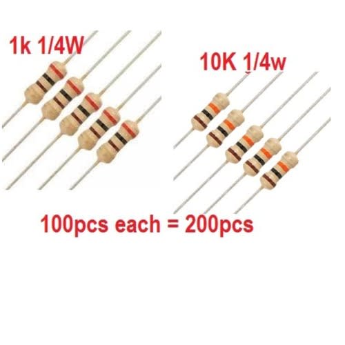 1k And 10k Ohm Resistor - 1/4w 5% Tolerance Carbon Film Resistors - 200pcs - View 1