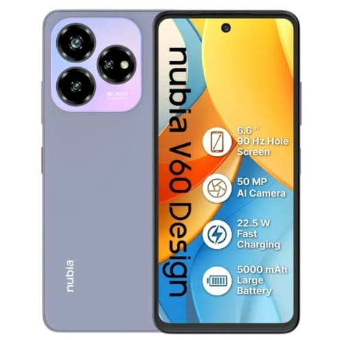 Nubia V60 Design - 6.6" - 256GB ROM - 6+10GB RAM - 4G LTE - Dual SIM - 5000mAh - Violet - View 1