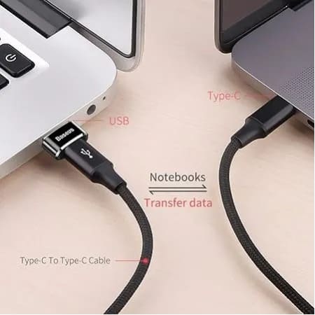 Baseus Mini Usb-c Female To Usb-a Male Otg Adapter Converter - Black - View 3